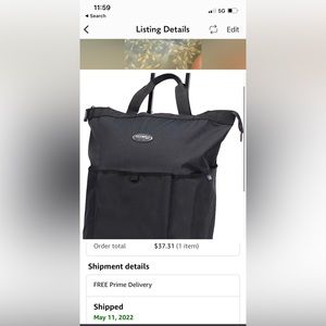 Black Travel or craft bag